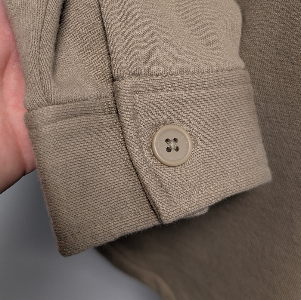 Old Navy Fleece Shacket Soft Button Down Khaki NEW Men's M - Picture 5 of 13
